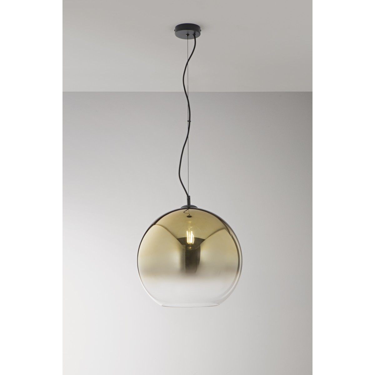 Suspension en verre doré MARTE 1XE27 40X120CM