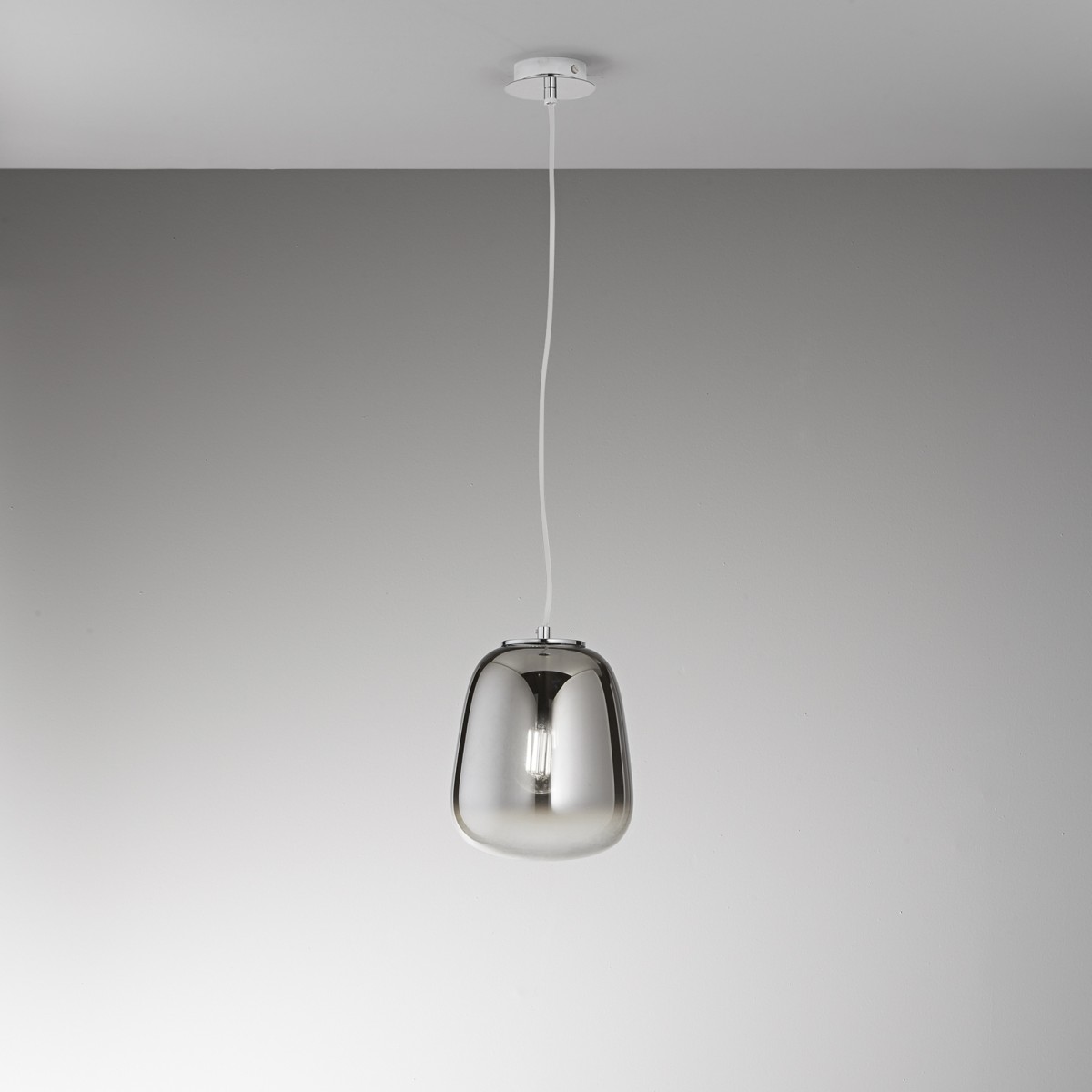 Suspension chromée fumée 1XE27 19,7X150CM