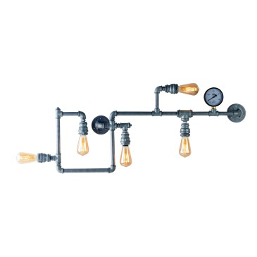 PLAFONIERA AMARCORD ZINCATA 5XE27 109X9,5X47CM