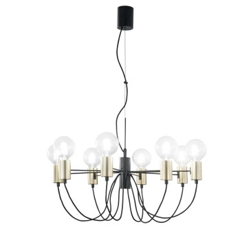 Suspension AXON NOIR/OR 8XE27 66X7,5X143CM