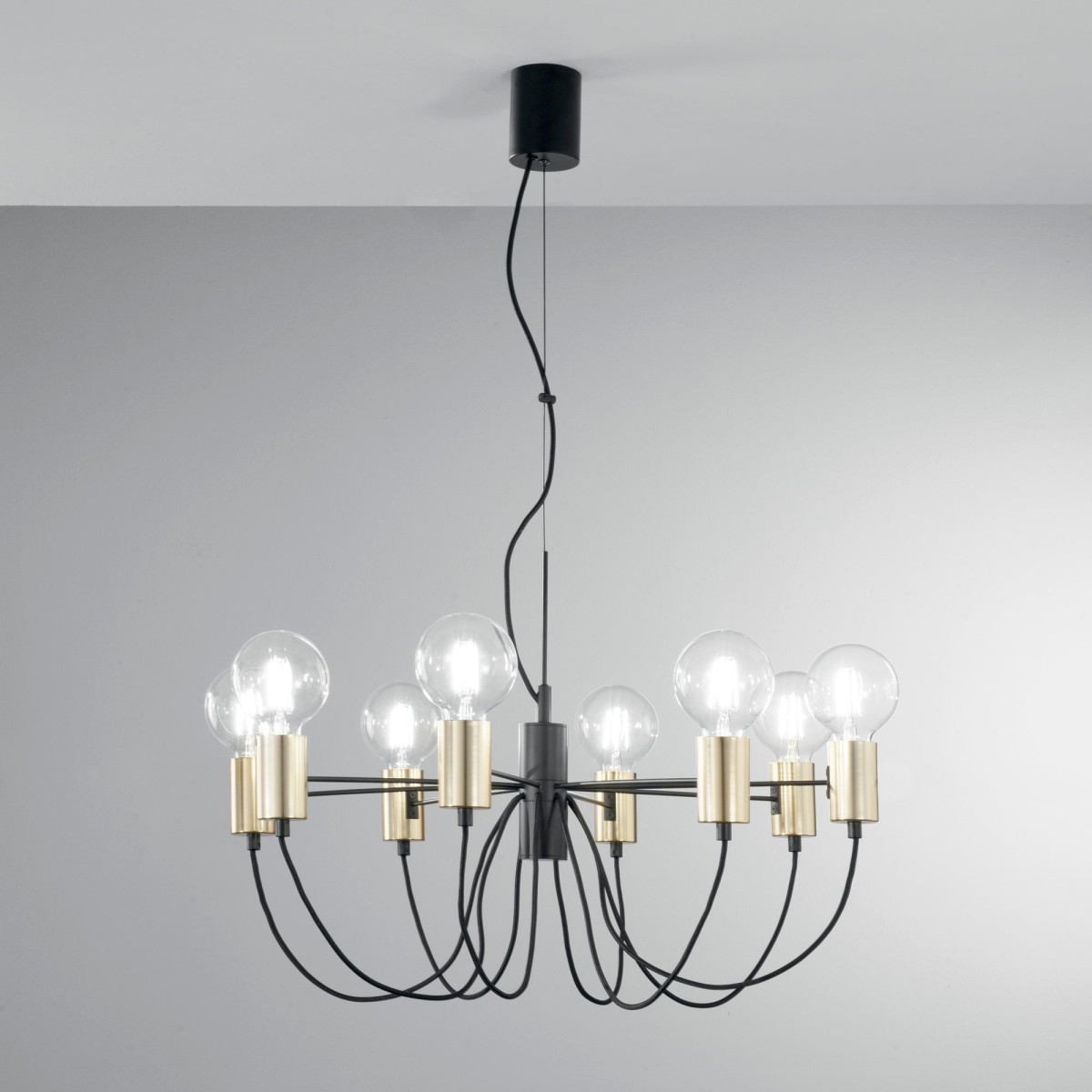 Suspension AXON NOIR/OR 8XE27 66X7,5X143CM