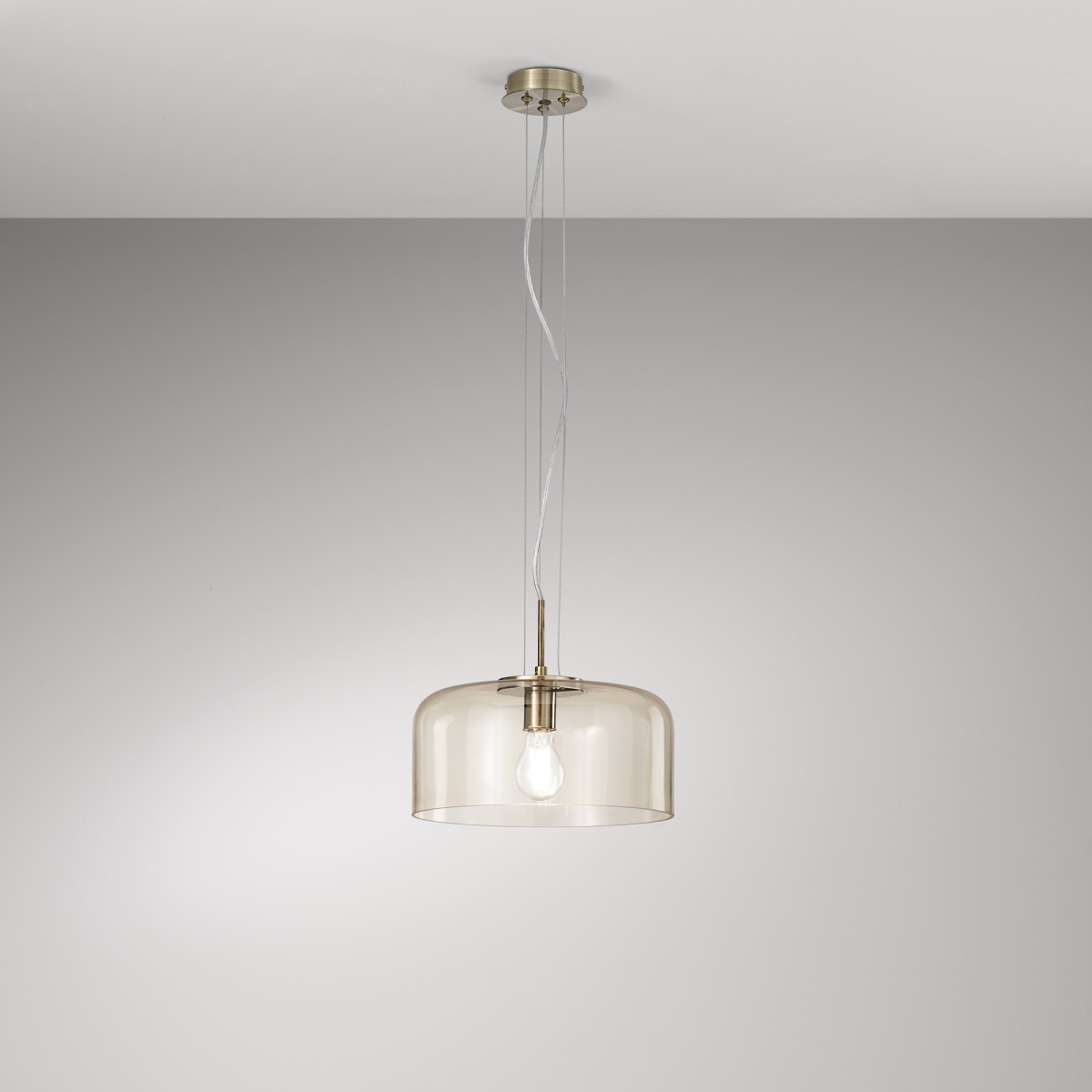 SUSPENSION GIBUS AMBRA 1XE27 30X30X150CM