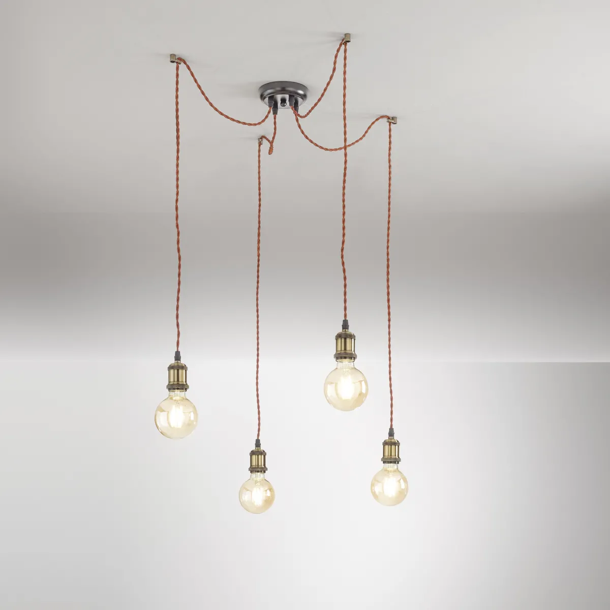 SOSPENSIONE GROOVE RAME 4XE27 250CM