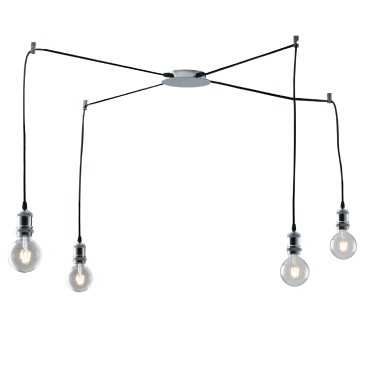 Suspension chromée GROOVE 4XE27 250 cm