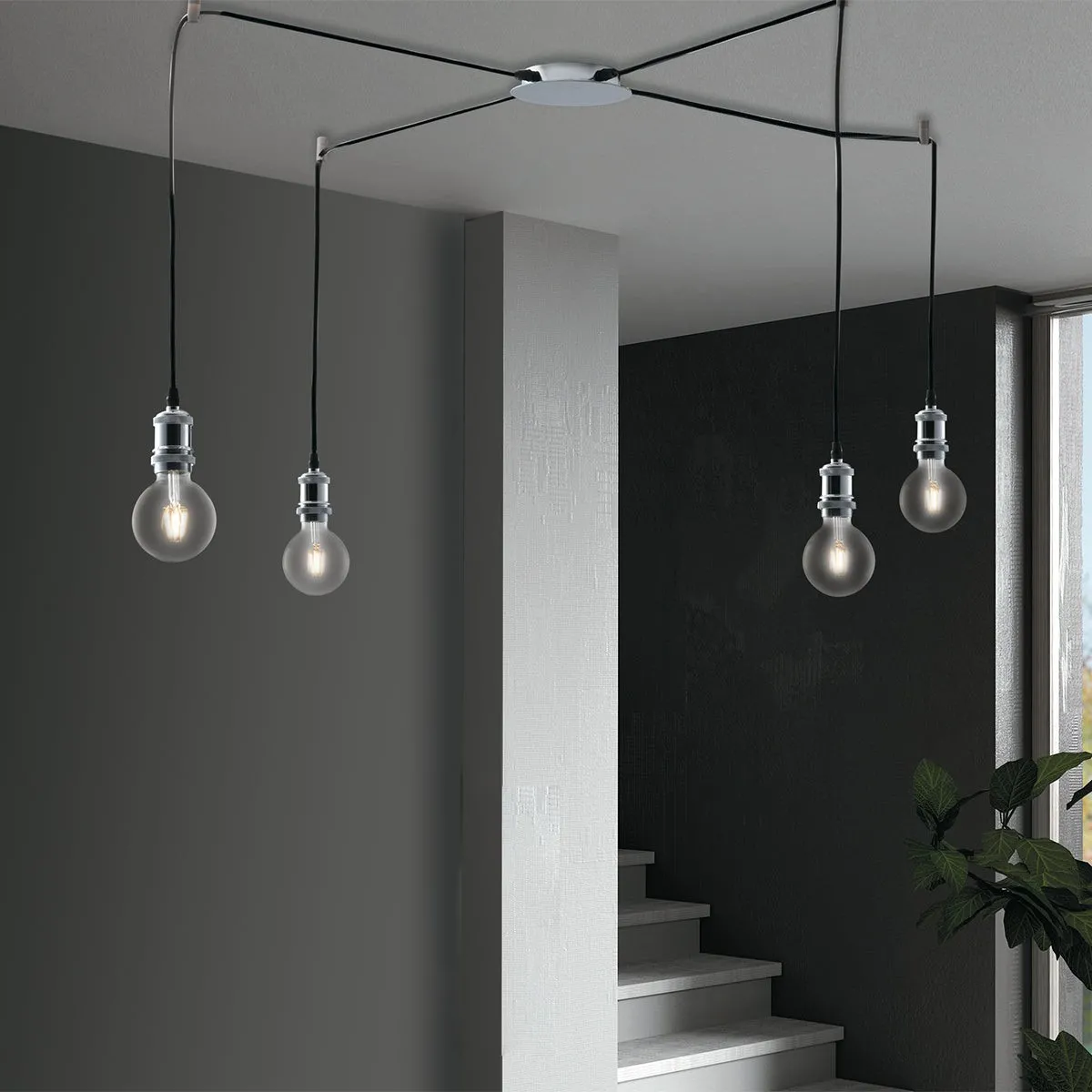 GROOVE CHROME SUSPENSION 4XE27 250CM