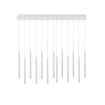 Weiße PYPE LED-Pendelleuchte 65 W 6110 lm CCT 2,5 x 41 x 200 cm