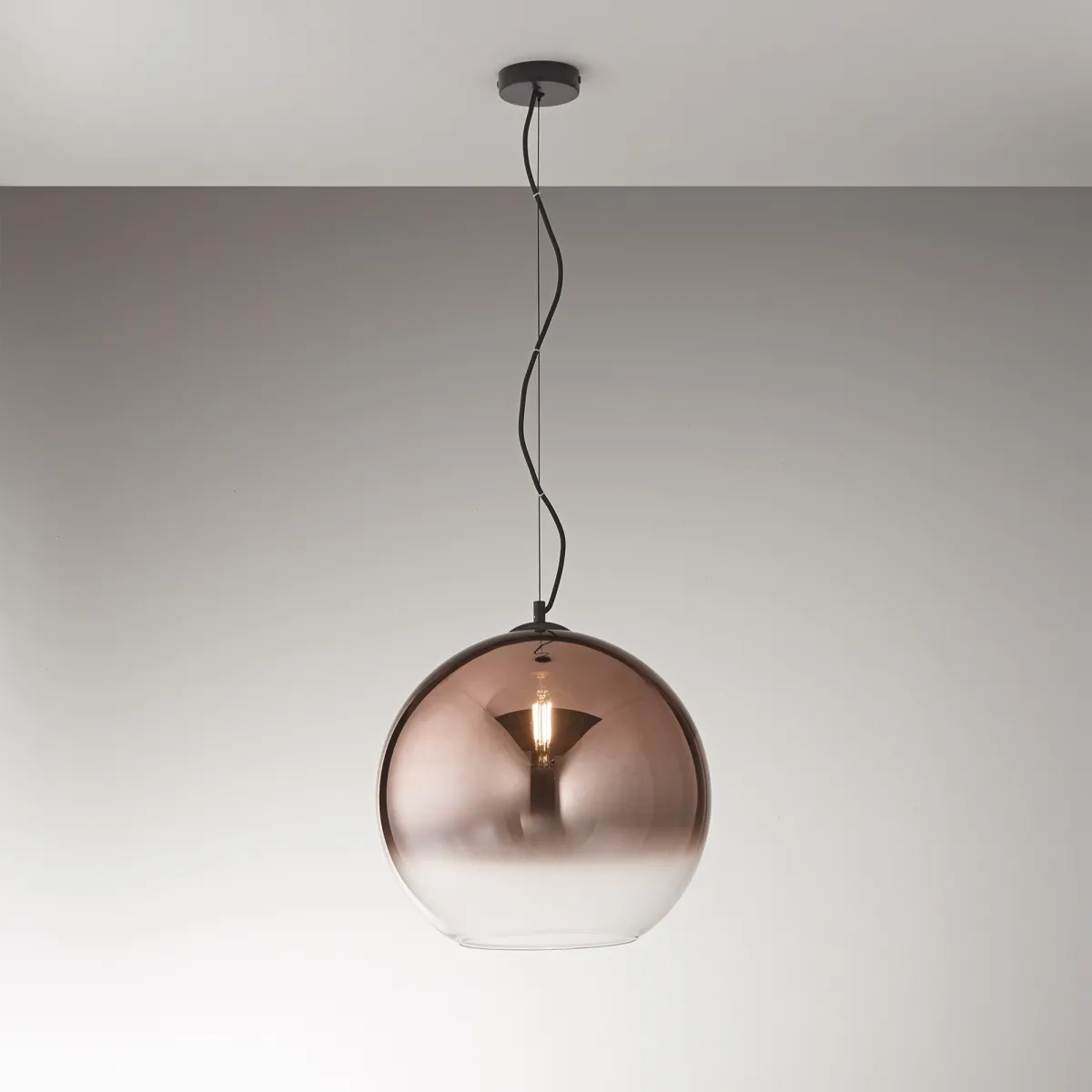 SOSPENSIONE MARTE RAME 1XE27 40X40X160,2CM