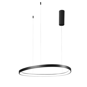 Suspension LED noire KLAPTON 80W 11440LM CCT 85X3,5X150CM