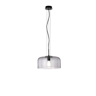 SUSPENSION GIBUS SMOKE 1XE27 30X30X150CM