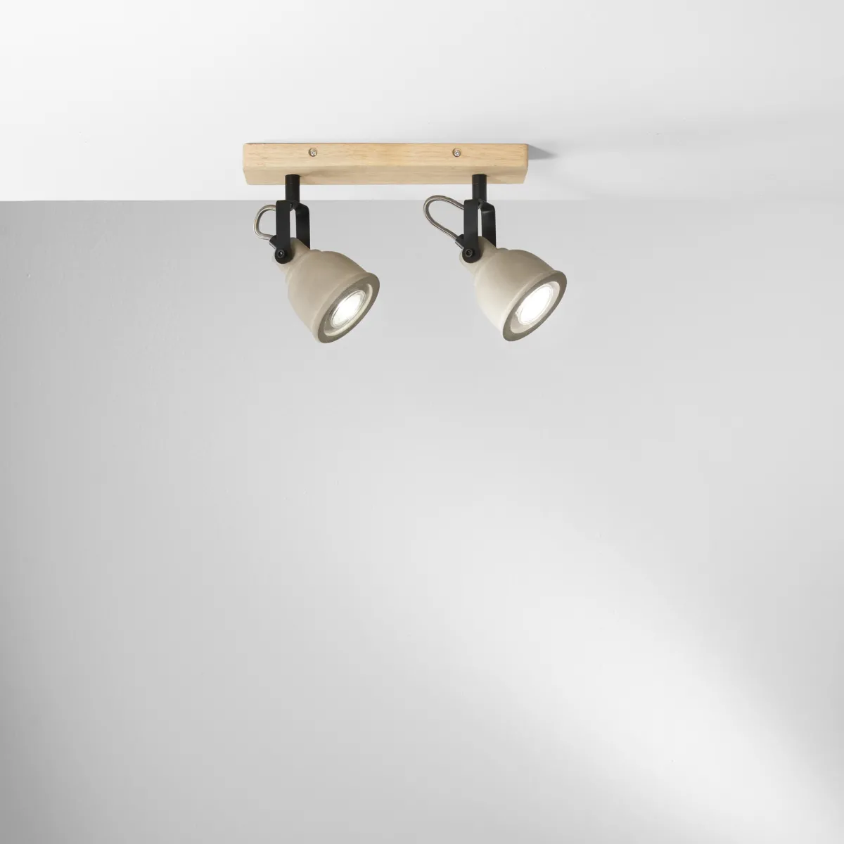 APPLIQUE KISA GRIGIA/LEGNO 2XGU10 30X8X15,9CM