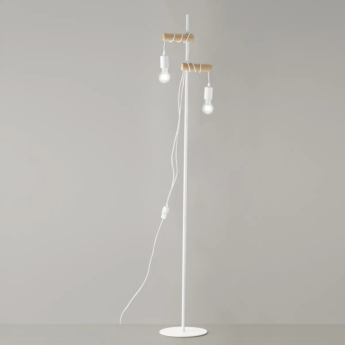 Lampadaire en bois Arizona 2 x E27 28 x 166 cm