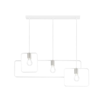 SUSPENSION SMITH BLANC/NICKEL 3XE27 88,5X150CM