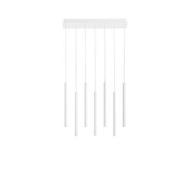 Weiße PYPE LED-Pendelleuchte, 35 W, 3290 lm Farbtemperatur, 2,5 x 41 x 200 cm