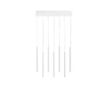 Weiße PYPE LED-Pendelleuchte, 35 W, 3290 lm Farbtemperatur, 2,5 x 41 x 200 cm