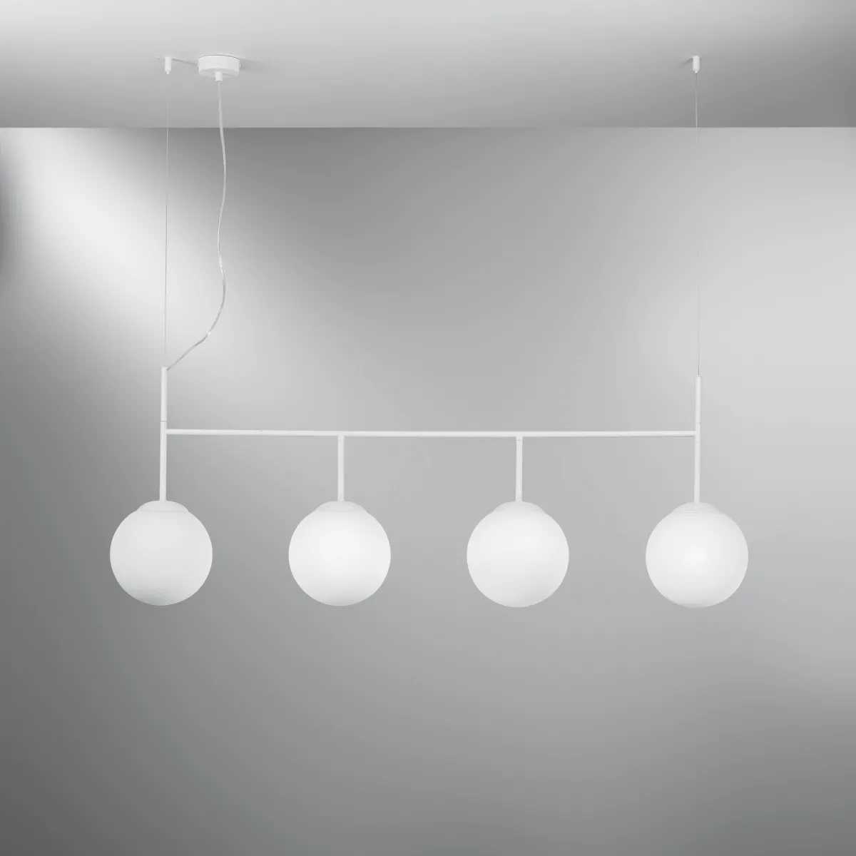 SUSPENSION BALY WHITE 4XE27 125X20X180CM