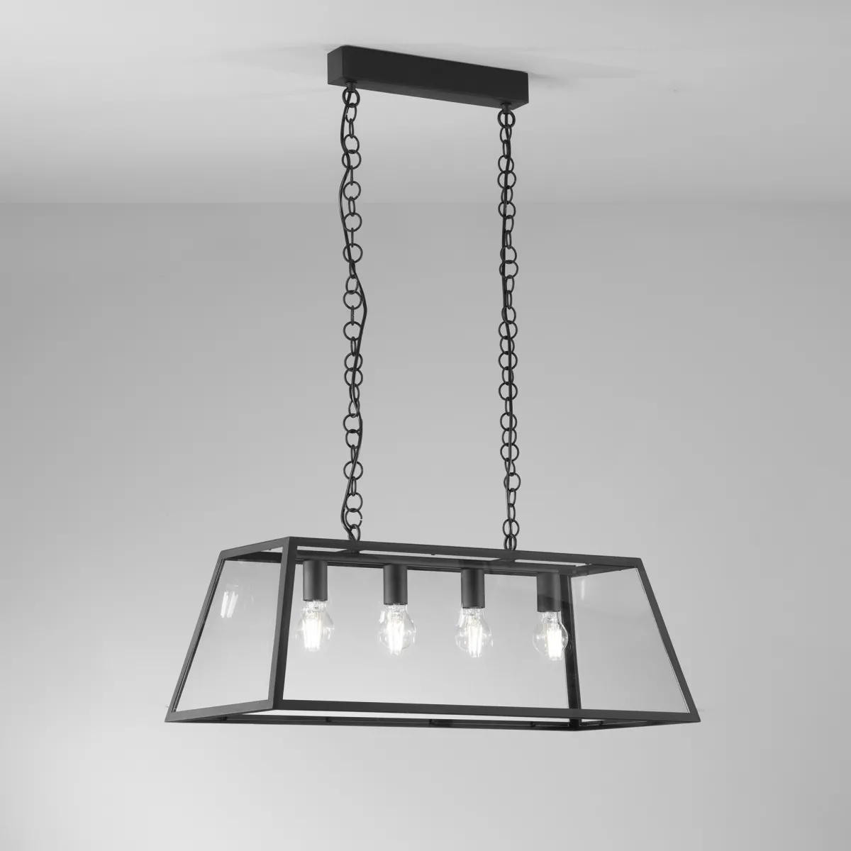 Suspension Lexington noire 4XE27 80x35x113cm