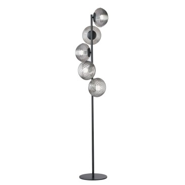 Schwarze Wellen-Stehleuchte 5xE27 32,5x32,5x160cm