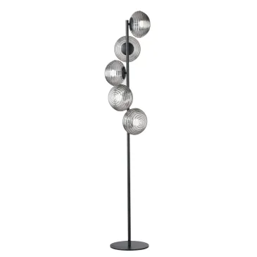 Schwarze Wellen-Stehleuchte 5xE27 32,5x32,5x160cm