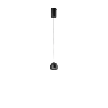Suspension LED noire Yoyo en métal et acrylique 6W 3000K diam. 10 x 150 cm