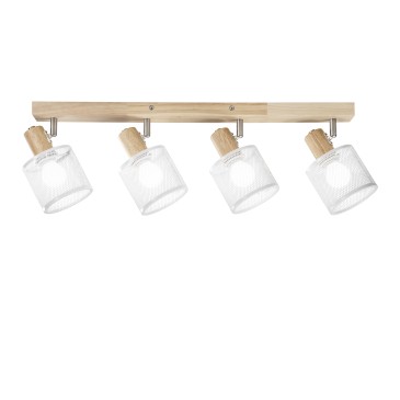 Moderner Strahler mit Holzfuß | Mondialshop