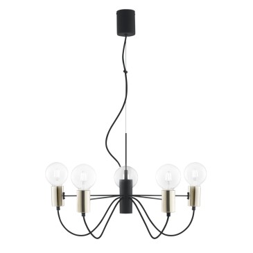 SOSPENSIONE AXON NERA/ORO 5XE27 60X7,5X143CM