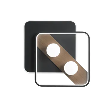 PLAFONIERA LED CRICKET NERA/LEGNO 40W 4540LM CCT 50X40X8CM