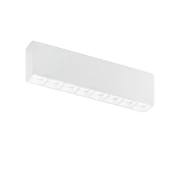HAPIS Rechteckige Deckenleuchte Weiß 8xGU10 Mini 39x5,5x11 cm