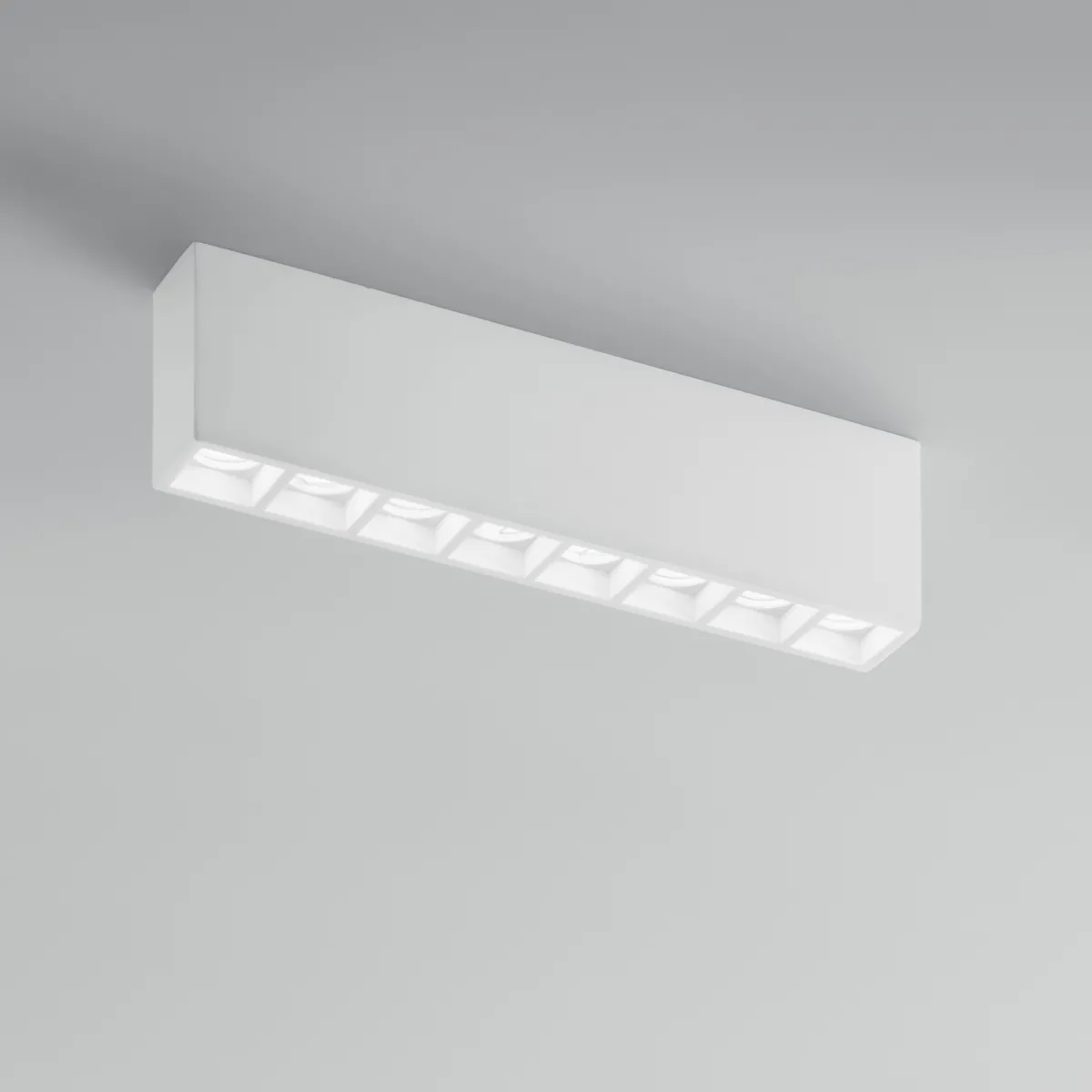 PLAFONIERA HAPIS RETTANGOLARE BIANCA 8XGU10 MINI 39X5,5X11CM