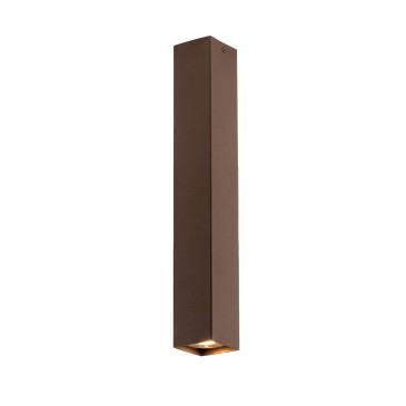 Plafonnier carré Fluke en acier Corten 1 x GU10 6 x 6 x 40 cm
