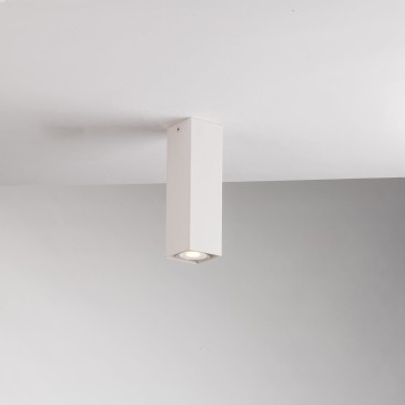 FLUKE Quadratische weiße Deckenleuchte 1xGU10 6x6x20cm
