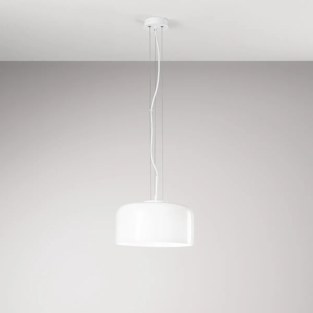 Suspension GIBUS blanche 1XE27 30X30X150CM