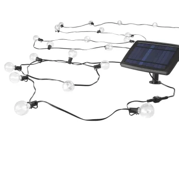 Guirlande lumineuse électrique noire pour pique-nique avec panneau solaire 25 ampoules E12 0,3 W 3000 K IP44 762 cm
