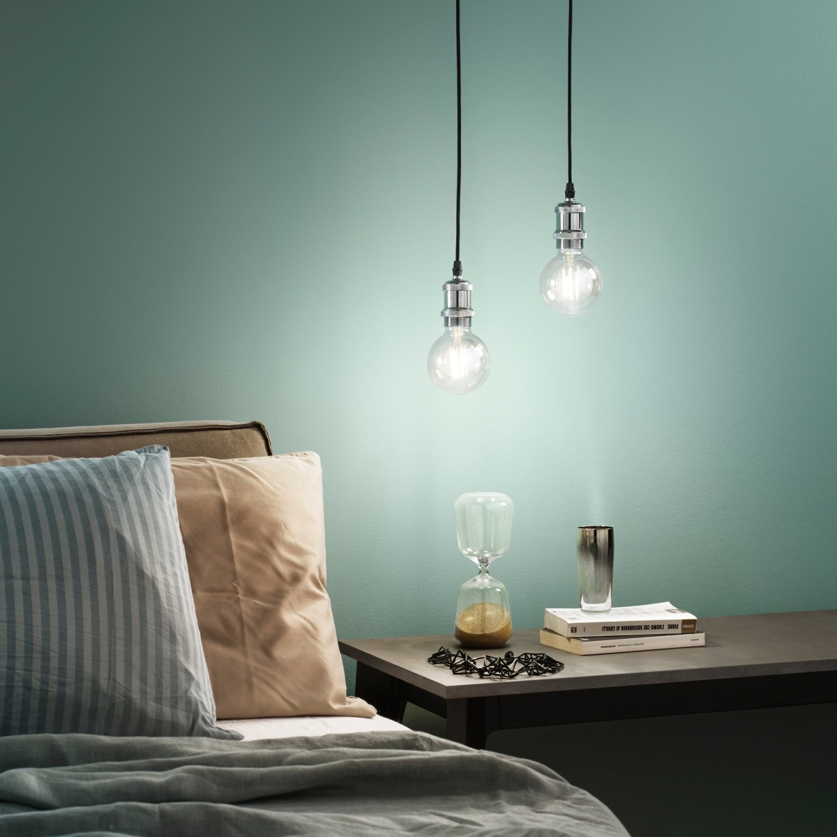 Suspension chromée vintage 1XE27 126 cm