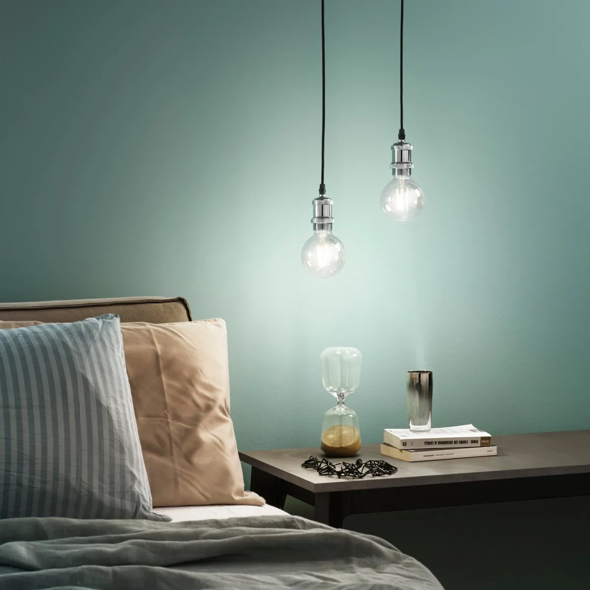 Suspension chromée vintage 1XE27 126 cm