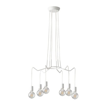 HABITAT WHITE SUSPENSION 6XE27 66X120CM