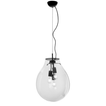 Suspension transparente AZUMA 3XE27 38X174CM