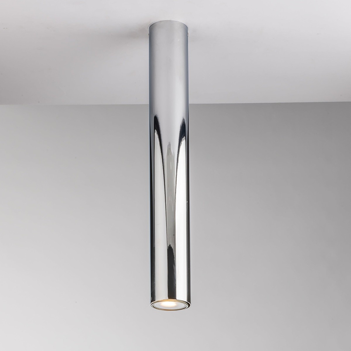 Plafonnier rond chromé Fluke 1xGU10 5,5 x 5,5 x 40 cm