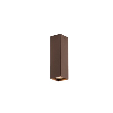 Plafonnier carré Fluke en acier Corten 1 x GU10 6 x 6 x 20 cm