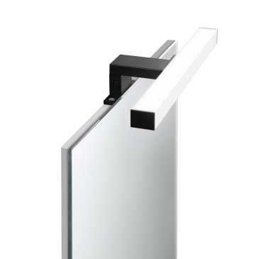 APPLIQUE LED NOIR NERO QUADRA FISSAGGIO PARETE/SPECCHIO 5W 600LM 4000K IP44 30X9,5X4,45CM