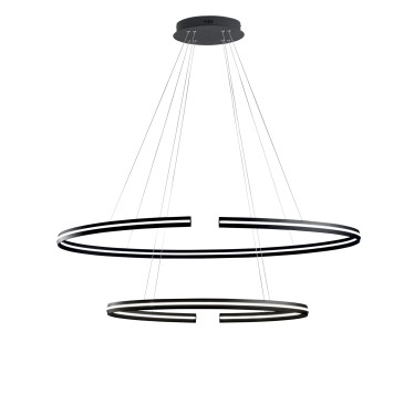 Suspension LED noire Clarke 88 W 11 000 lm 3 000 K 120 x 60 x 124 cm