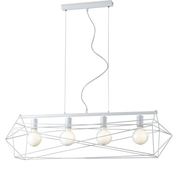 SOSPENSIONE ABRAXAS BIANCA 4XE27 106X29,5X150CM