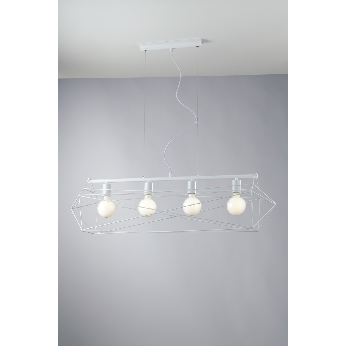 ABRAXAS WEISSE AUFHÄNGUNG 4XE27 106X29,5X150CM