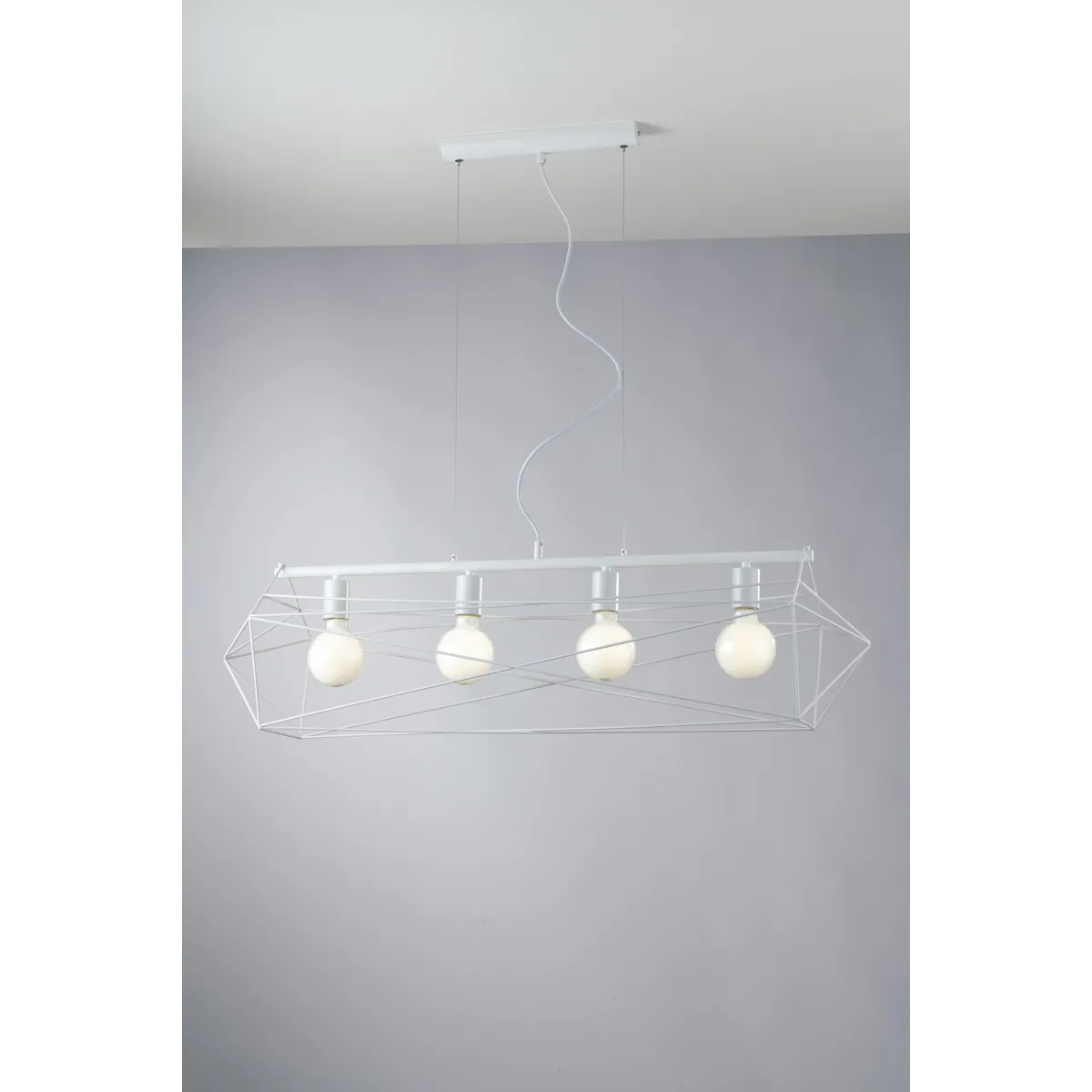 SOSPENSIONE ABRAXAS BIANCA 4XE27 106X29,5X150CM