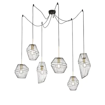 SOSPENSIONE KIKO NERA/ORO 6XE27 65X250CM