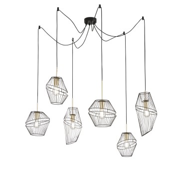 Suspension KIKO noir/or 6XE27 65X250CM