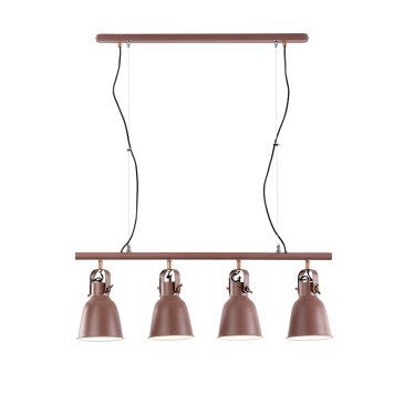 LEGENDE CORTEN/KUPFER-AUFHÄNGUNG 4XE27 85,5X15,5X179CM