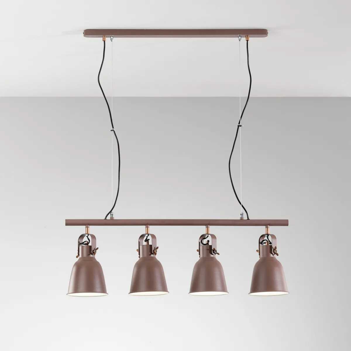 Suspension Legend Corten/cuivre 4XE27 85,5 x 15,5 x 179 cm
