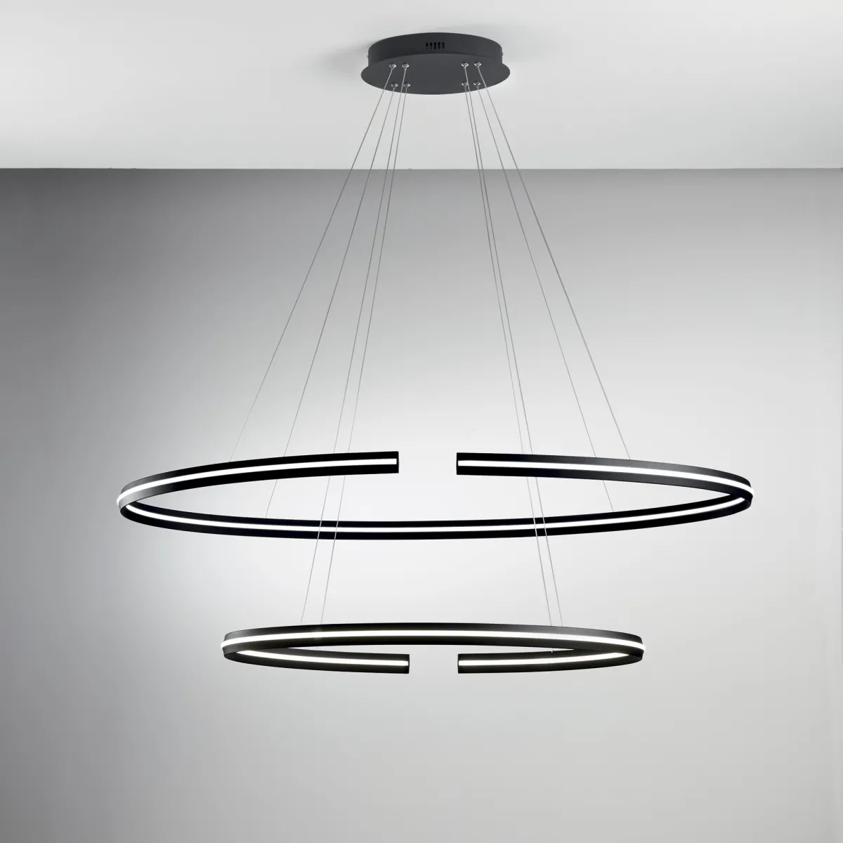 SOSPENSIONE LED CLARKE NERA 88W 11000LM 4000K 120X60X124CM