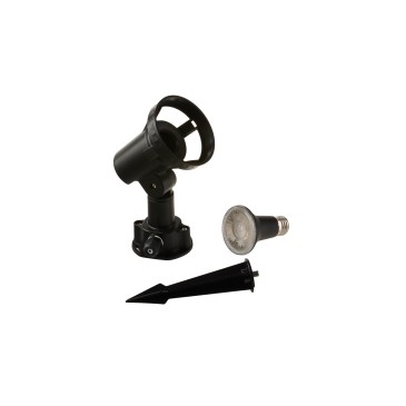 GRUBB LED-Projektor, schwarz, 1xE27, 7 W, 510 lm, 4000 K, mit Erdspieß, 9,3 x 11,7 x 15,3 cm