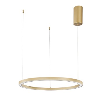 Suspension LED dorée à anneaux 30W 4500LM CCT 60X60X150CM